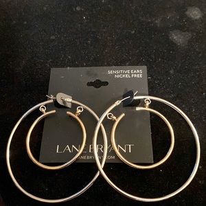 LANE BRYANT, Round , Silvertone & Goldtone Earrings ,Gorgeous,Beautiful,Gorgeous